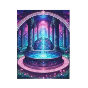 Arcane Pillars of the Illuminated Glade- Plush Blanket