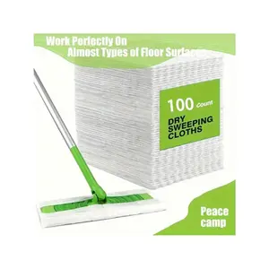 100 Dry Sweeping Cloth: Electrostatic Dust Removal Paper, Disposable Dust-Free Paper Cloth, Dry And Wet Dual Use, Suitable For Living Room, Bedroom, Bathroom, Kitchen, Floor Cleaning