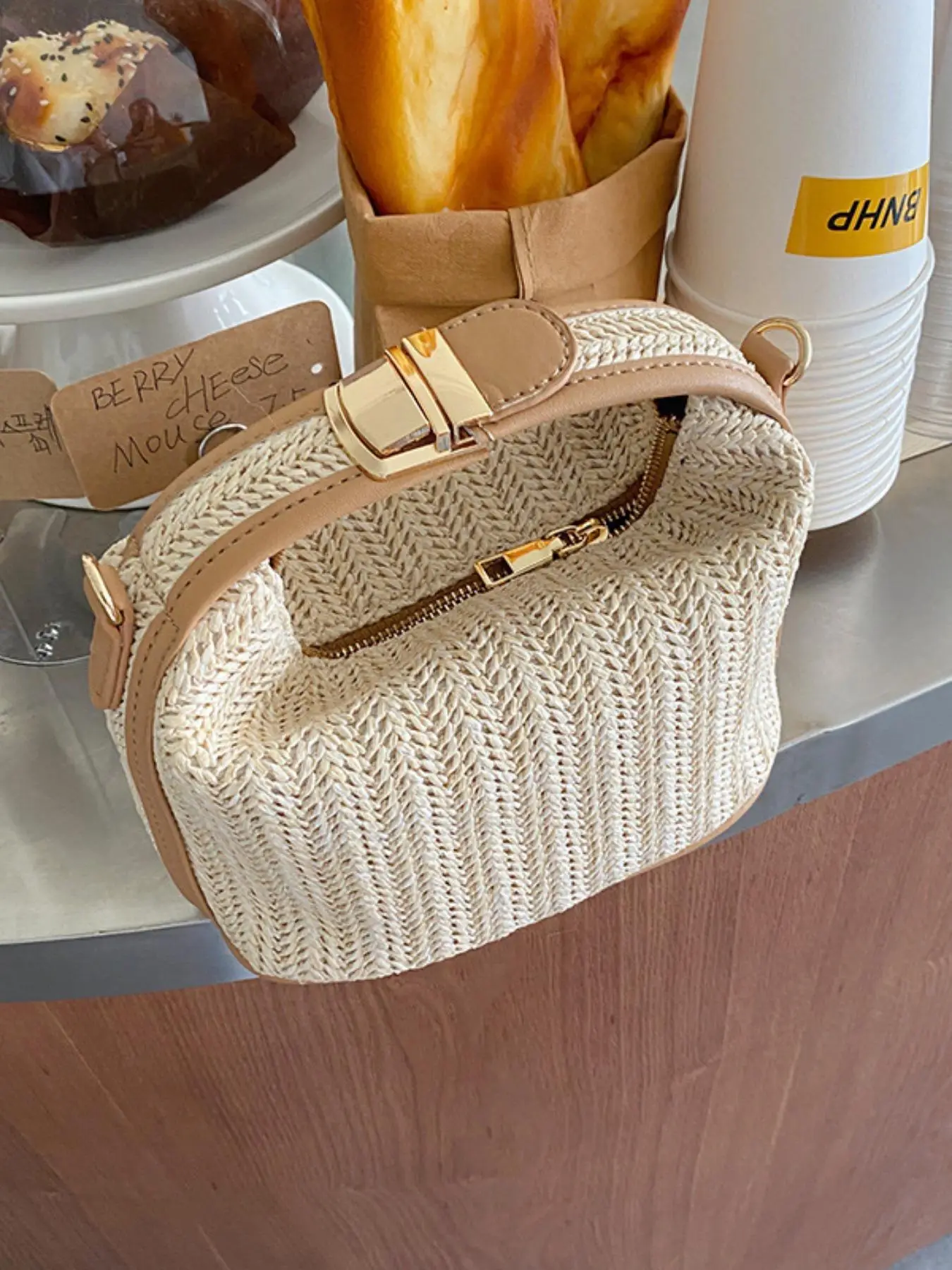 Summer Straw Handbags, Beach Bag, Crossbody Bag for Women, Everyday Shoulder Bag, Summer Must Haves, Casual Versatile Patched Design Handbag