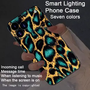 Leopard print pattern, aesthetic design, Lights, colorful intelligent luminous voice controlled phone case, designed specifically for women and girls, suitable for iPhone 17 17Air Pro Max Plus, is the perfect gift for family and friend