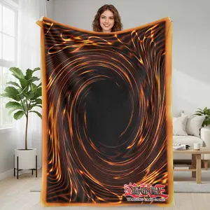 This Yu-Gi-Oh! card-themed flannel blanket features a design with magical card patterns. Soft, comfortable, warm, and lightweight, it's suitable for use on sofas, in bedrooms, offices, and game rooms, and makes a wonderful gift.