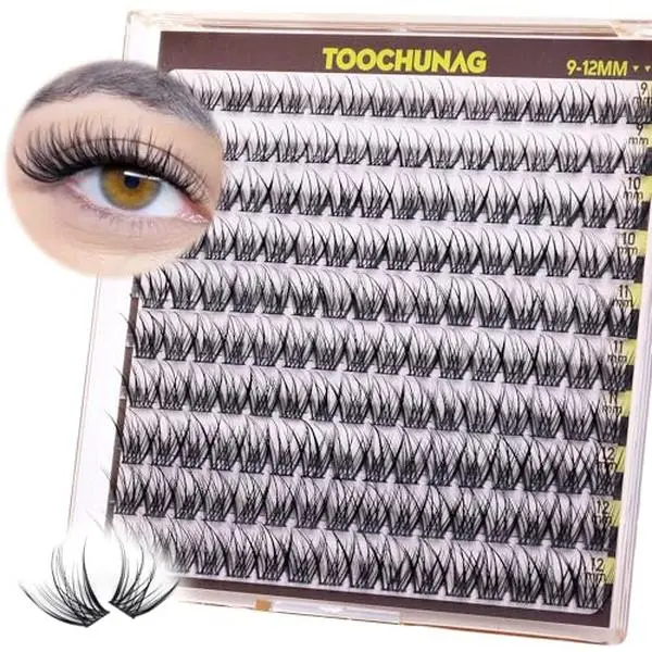 Fairy Lash Clusters 9-12mm Wispy Eyelash Clusters 160pcs Natural Cluster Eyelash Extensions CC Curve Individual Lashes Natural Look Short Thin Band Eyelashes Clusters by TOOCHUNAG
