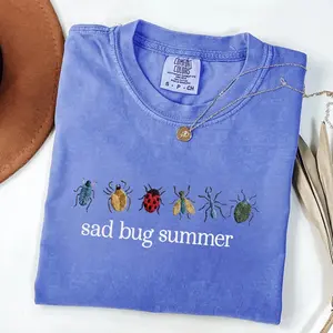 (PRINT) Comfort Colors Sad Bug Summer Shirt, Bug Tee, Cottagecore Insect Minimal Nature Gift for Her