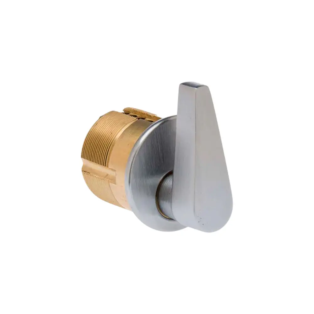 Ilco ADA-7161TK2-26D Re-Keyable Mortise Cylinder Turn Knob Door Security Lock - 1" Solid Brass, Adams Rite 863A Cam, 26D Satin Chrome Hardware