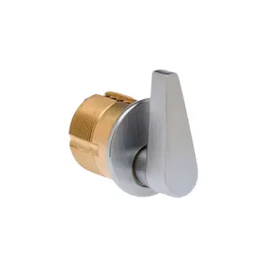 Ilco ADA-7161TK2-26D Mortise Cylinder Turn Knob Door Security Lock - 1" Solid Brass, Adams Rite 863A Cam, 26D Satin Chrome, Re-Keyable Door Hardware
