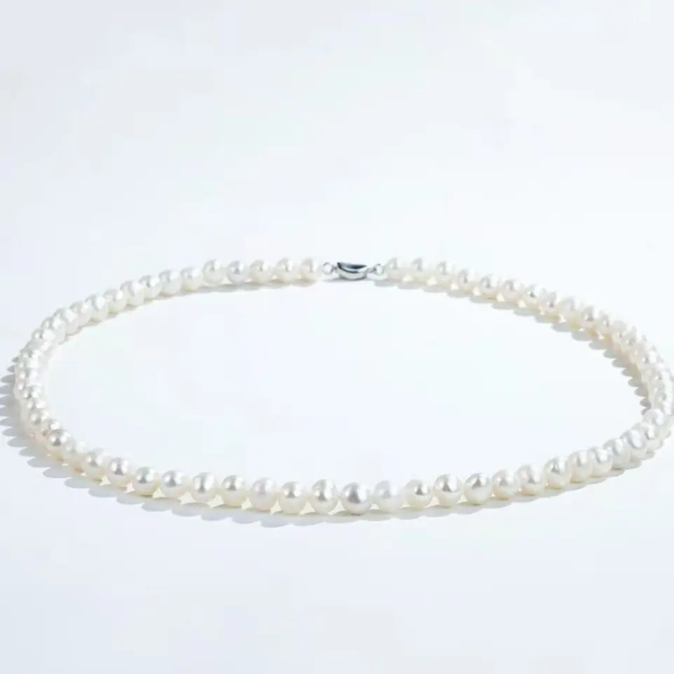 【Mike】XA821-45 7-8mm Non-nucleated Fresh Water Pearl Necklace for birthday/anniversary/holiday /retirement/ graduation presents
