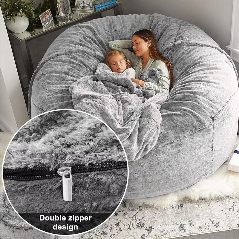 5FT Soft Fuzzy Bean Bag Couch with Filler for Cozy Living Room & Bedroom, Perfect Christmas Decor, Ideal Lazy Sofa