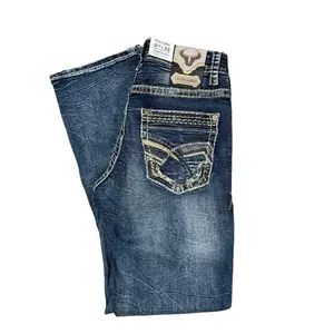 Mens Western Blue Jeans Straight Fit WM-448