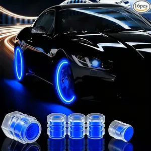 16 Pcs Tire Valve Caps, Fluorescent Tire Valve Rod Covers, Durable, Easy Installation, Cool Car Accessories, Suv, Bicycle, Motorcycle, Truck, Tire Rims