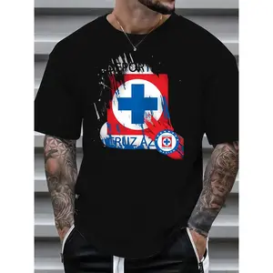 Football Fan Essential – Cruz Azul A.C. Loose-Fit Cotton Shirt, Easy to Wash and Wear Golf Gift T-Shirt For Men and Women Novelty Graphic T Shirt funny tshirt Undershirts Tees Casual Streetwear Classic Plain Men's Women Cotton Moisture Wicking Short