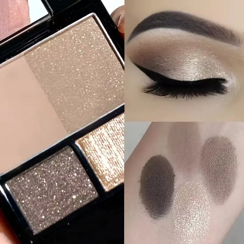 Four Color Naked Quad Eyeshadow Palette, Matte & Shimmer, Long-Lasting High Pigmentation, Unisex Makeup for Stage, Party, Date, Highly Pigmented Palette, Eye Makeup Products, Eye Shadow Palettes