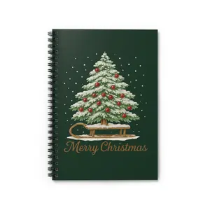 Merry Christmas Spiral Notebook - Festive Journal for Holiday Notes, Gift for Her, December 25th, Xmas Planning, Winter Memories