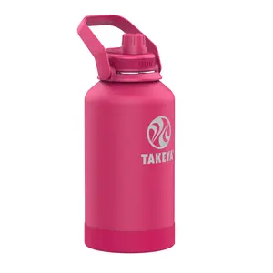 Takeya Newman Pickleball Series Insulated Water Bottle with Sport Spout Lid and Extra Large Carry Handle