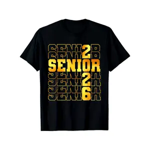 Class of 2026 Graduation T-Shirt - Comfortable Crew Neck Smooth Texture Tee Suitable for Back to School, Prom & Graduation Ceremonies - Casual Summer Wear with Random Print (Machine Washable)