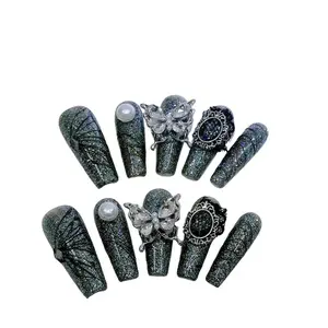 E36 Hand-worn Nail Eye Dark Butterfly Premium Cat Eye Wear Nail Light Luxury Flash Nail Nail Patch