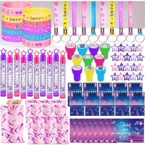 90Pcs  Inspired Party Supplies Popular Singer Friendship Gifts, Birthday Party Decorations Favors Pack, Wristbands Cards Star Hairclips Goodie Bag Stuffers for Teens Women K-pop Fans