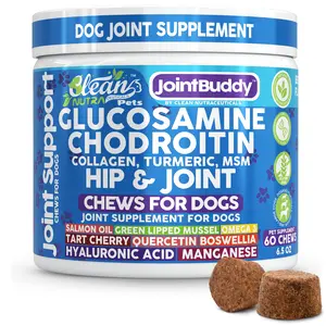 Clean Nutra Glucosamine, Chondroitin, Collagen, Turmeric, MSM & More for Hip & Joint Mobility Support Chews for Dogs – Joint Buddy