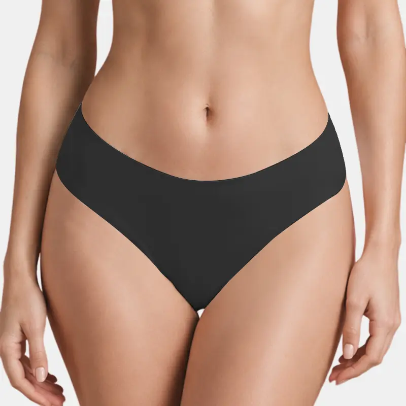 SOFT INTENTION No Show Camel Toe Cover Thongs For Women - Seamless Design, Basic Fit, G-String, Gym Basics, Comfortable Underwear