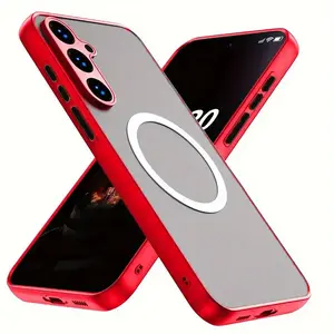 Protective Case for Samsung A14 A24 A34 A54 A22 A23 A32 A33s A52 A52S Phones - Supports Magnetic Wireless Charging, Shock-Resistant Armor with Clear Hard PC Back Cover - Stylish Matte