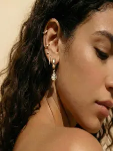 Trendy Gold Dangle Earrings for Women – 14K Gold/Silver Plated Chunky Drop Hoop Huggie Earrings, Cubic Zirconia Crystal Charm, Lightweight Hypoallergenic Statement Jewelry, Gifts for Women