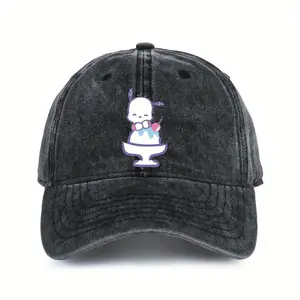 Unisex Pochacco Baseball Cap - Adjustable Cotton Sports Cap, Cute Dog Print, Breathable Sun Protection Outdoor Activity Purple and White Design, Sun Protection Hat |     Interesting Design |     Cotton Hat