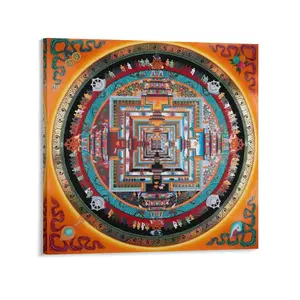 Mandala Thangka Painting Colorful Vintage Buddhist Painting Religious Gift Decoration Landscape Poster