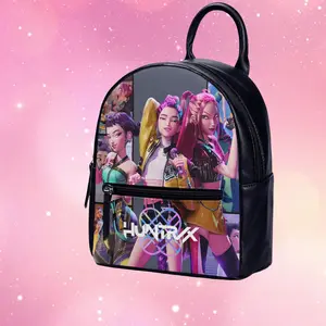 Anime Fantasy PU Leather Backpack – Neon Pink Edition