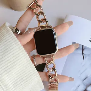 Solid Metal Band for Apple Watch Series 11/10/9/8/7/se/6/5/4, Fashionable Strap for Iwatch Ultra 49mm 46mm 45mm 44mm 42mm 41mm 40mm Smartwatch Strap Smart Watch Accessories Smart Watch Straps