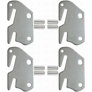 #10 Hook Plates for Wooden Bed Frame Bracket Headboard Footboard with Pin Replacement Wooden Bed Parts for New Bed Constructions Set of 4