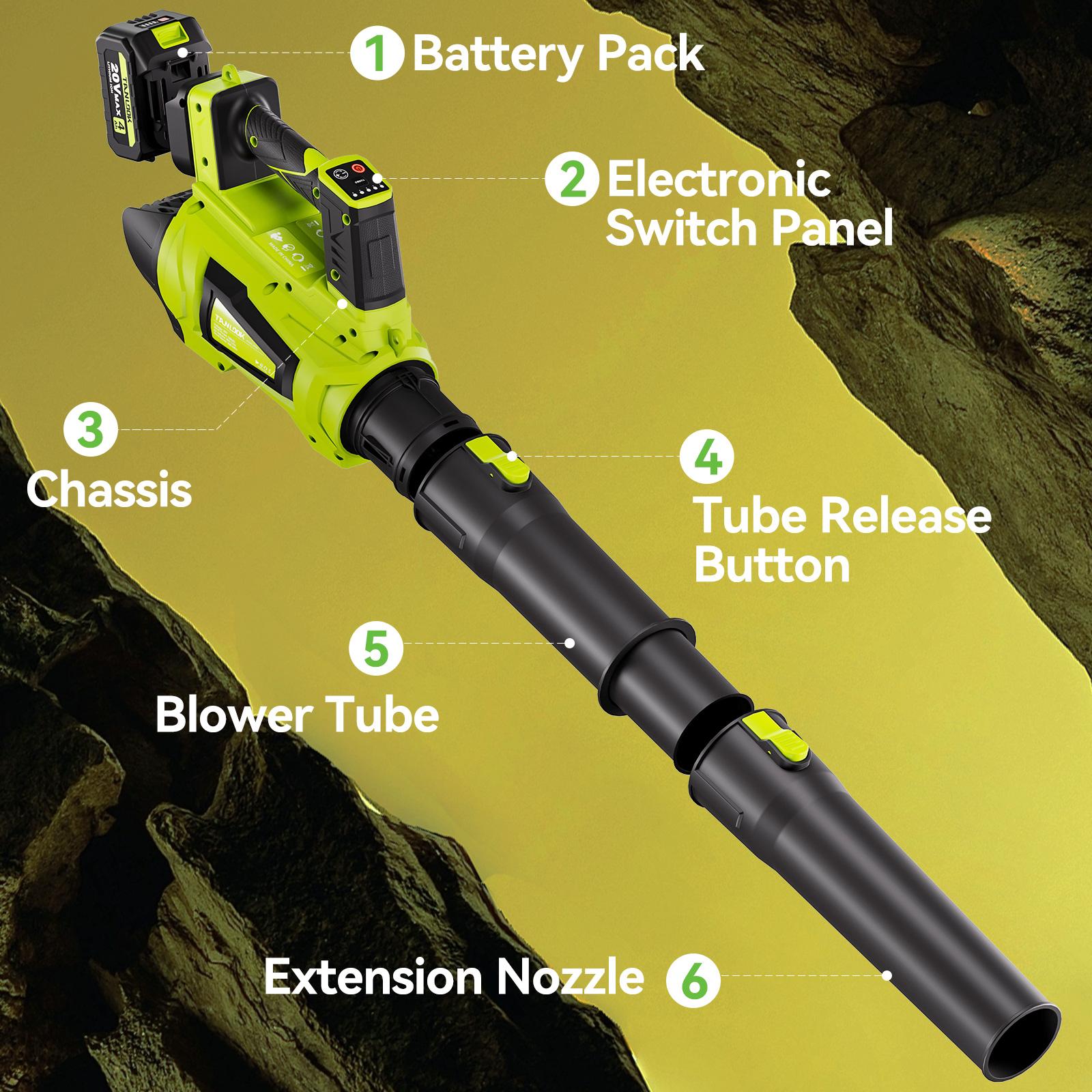 TANLOOK 20V Max Cordless Battery Operated Leaf Blower, Rechargeable Lightweight Portable Electric Handheld Tool for Lawn Care, Outdoor Cleaning & Car Drying (Leaf Blowers Battery Powered)