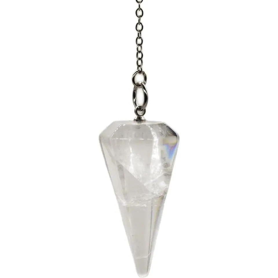 Pendulum Crystal for Dowsing, Divination and Healing - Crystal Pendulum with Chain, Perfect for Energy Balancing, Chakra Healing, Dowsing Pendulum