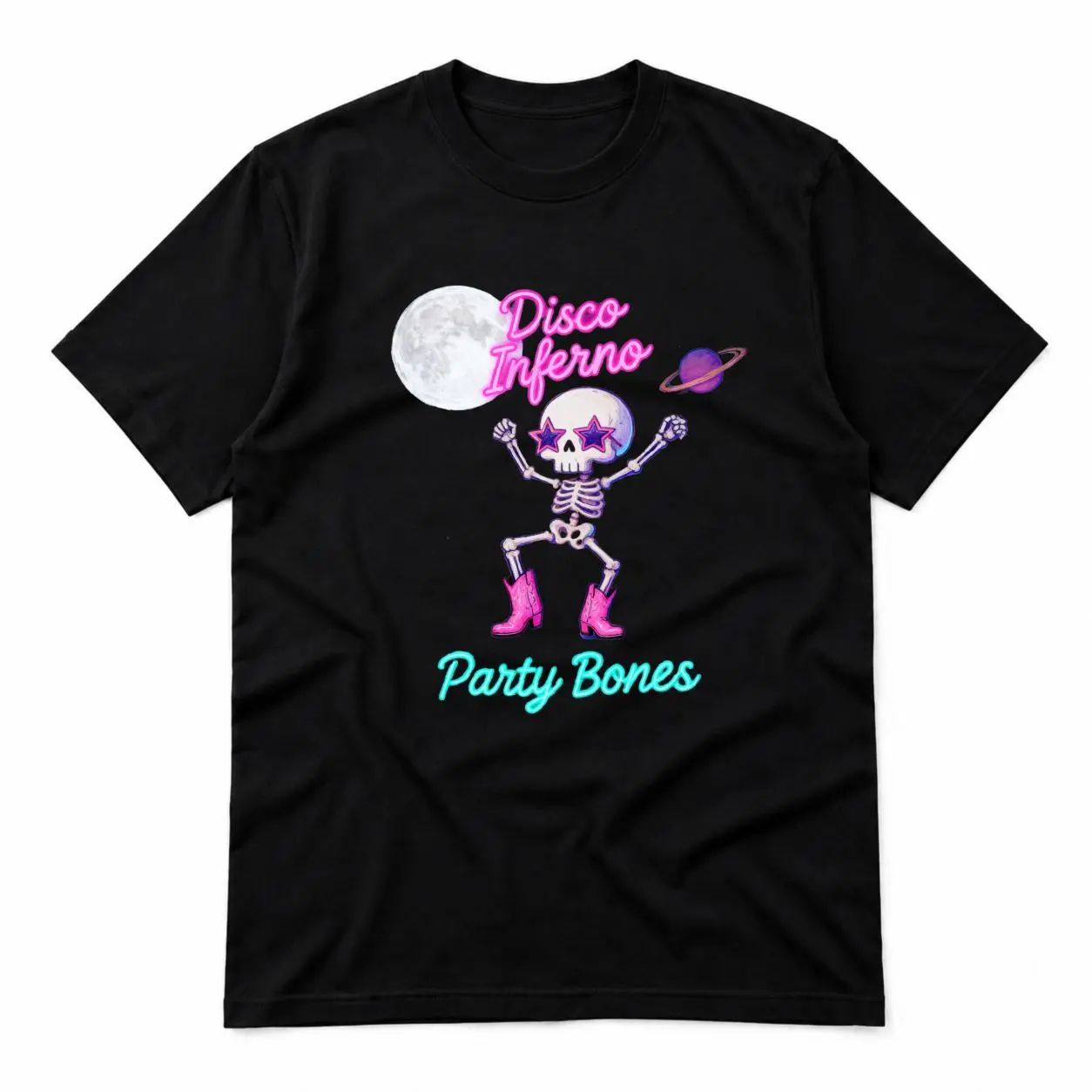 Carpesun Retro Disco Style Skeleton Graphic Tee Cotton Soft Breathable Unisex Party Wear Gift Recommendation