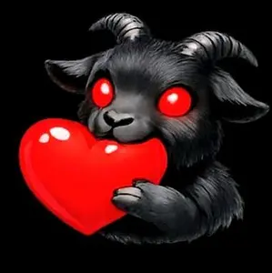 Cute Evil Goat Pack of 6 - 2" Adorable Black Goat with Red Eyes and Heart Design - Perfect for Collectors and Fans