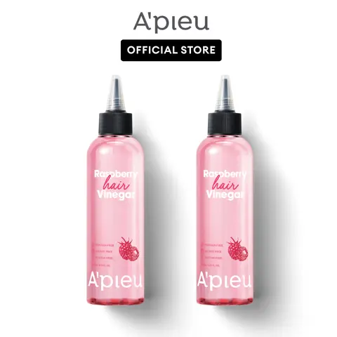 [MISSHA Official] A’pieu Raspberry Hair Vinegar Scalp Detox Rinse – Removes Buildup & Boosts Shine (1 Month supply, 2 Pack)