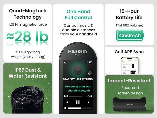 MILESEEY  Handheld Golf GPS Rangefinder, 43000+ No Subscription Preloaded Courses, View & Audible Distances,Touchscreen, 15H Battery, Magnetic, Waterproof,Hazard, Golf Accessories for Men, Golf Gifts
