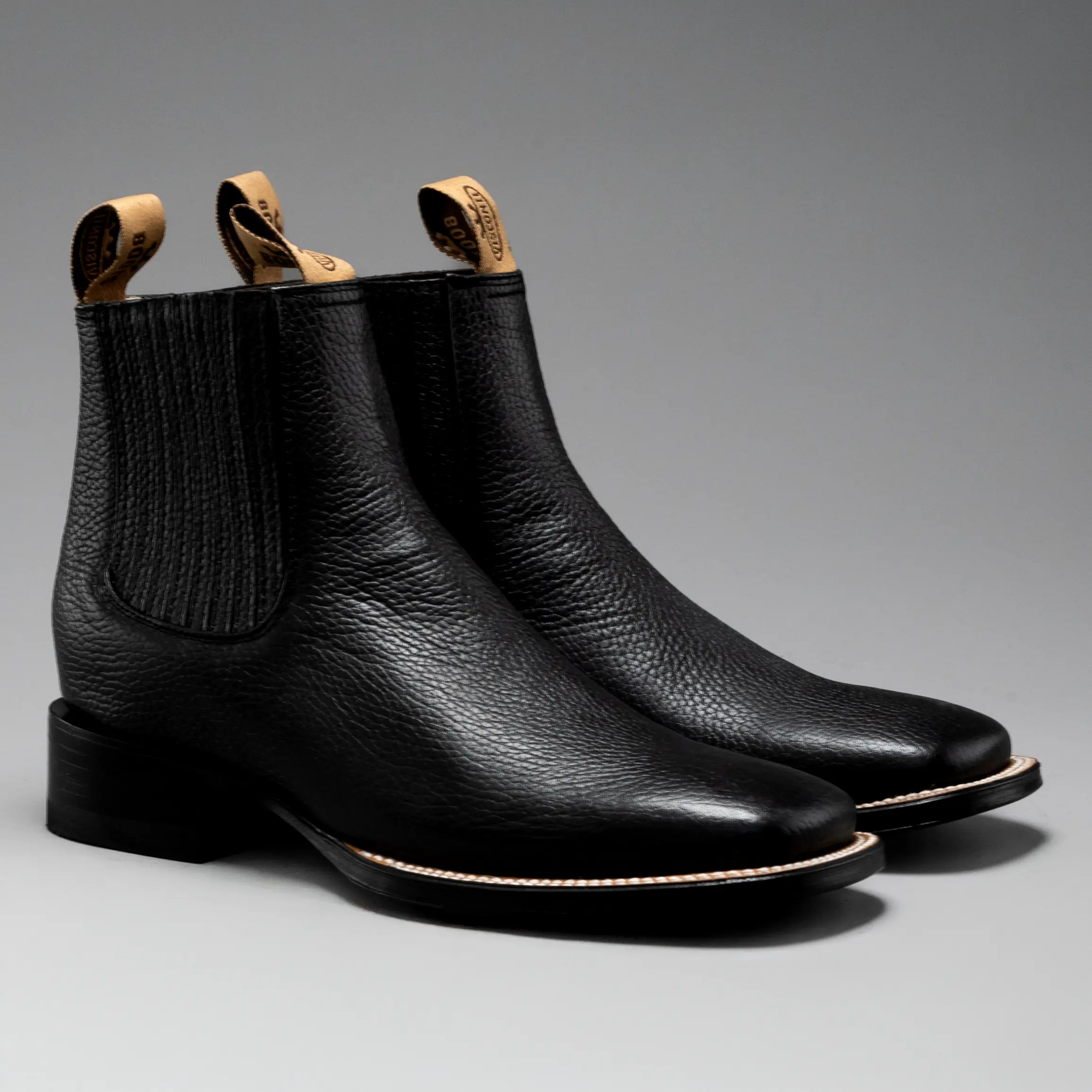 Classic Square Toe Ankle Boots 100% Premium Leather