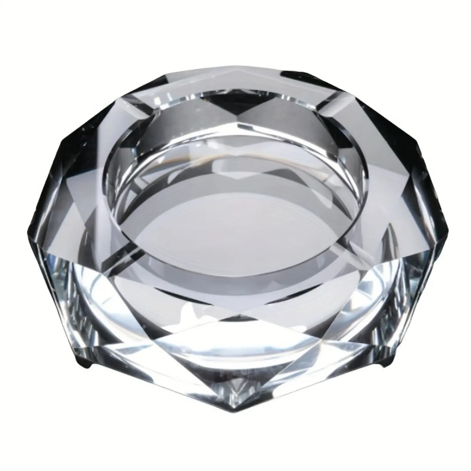 Transparent Crystal Glass Ashtray, Polished Finish, Heat Resistant and Drop-Proof, Ideal for Home/office/bar Decor Use, Durable and Stylish Design