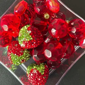 #Red Cherry/Strawberry  Bead Mix