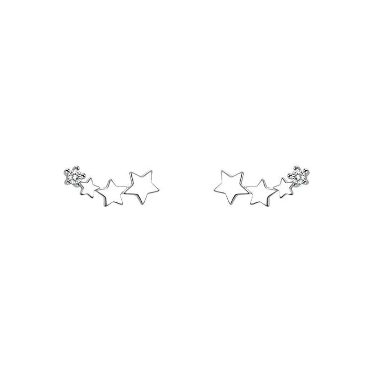 Lightweight Polished Alloy Star Constellation Stud Earrings, Daily & Party Wear Accessories for Women