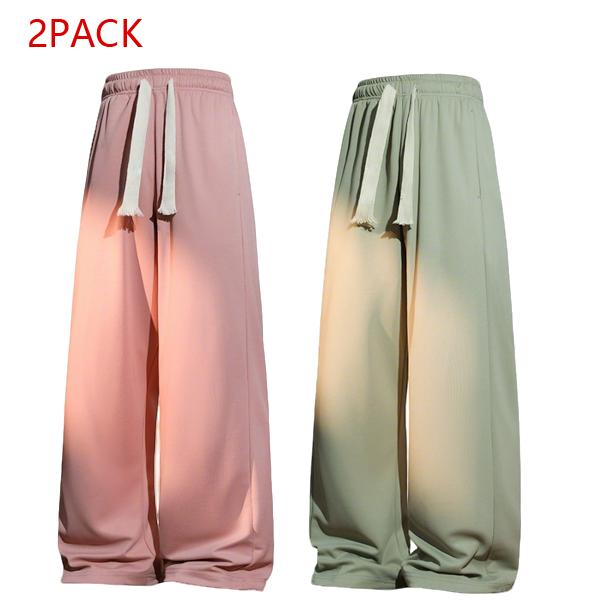 2PACK Men's Oversized Wide Leg Sweatpants  Trendy Drawstring Streetwear Pants, Comfy Lounge & Gym Track Pants