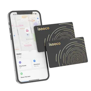 ISOOCO MFi Certified Finder Card – Slim 2-Pack GPS Tracker for Travel Bags, Wallet and Essentials, offering IP67 waterproof protection and accurate Apple Find My tracking support.