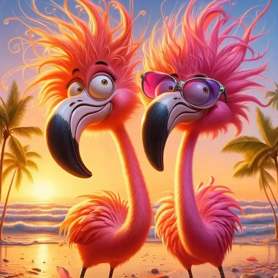 Flamingo Pattern DIY Diamond Arts Colorful Painting Kit without Frame, 5D Diamond Arts Colorful Painting Kit, DIY Wall Art Decor for Home, Art Supplies