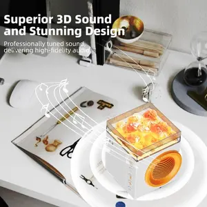 Desktop wireless Bluetooth speaker night light crystal diffuser waterless aroma diffuser outdoor convenient Bluetooth speaker, a three-in-one product of aroma diffuser, ambiance light and Bluetooth speaker, a festive gift