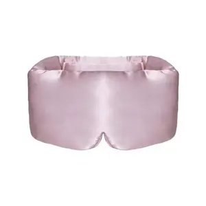 Silk 3D Weighted Sleep Mask - Cool & Pressure-Free Adjustable Headband Home Travel Self-Care Essential Neutral Solids Storage Pouch
