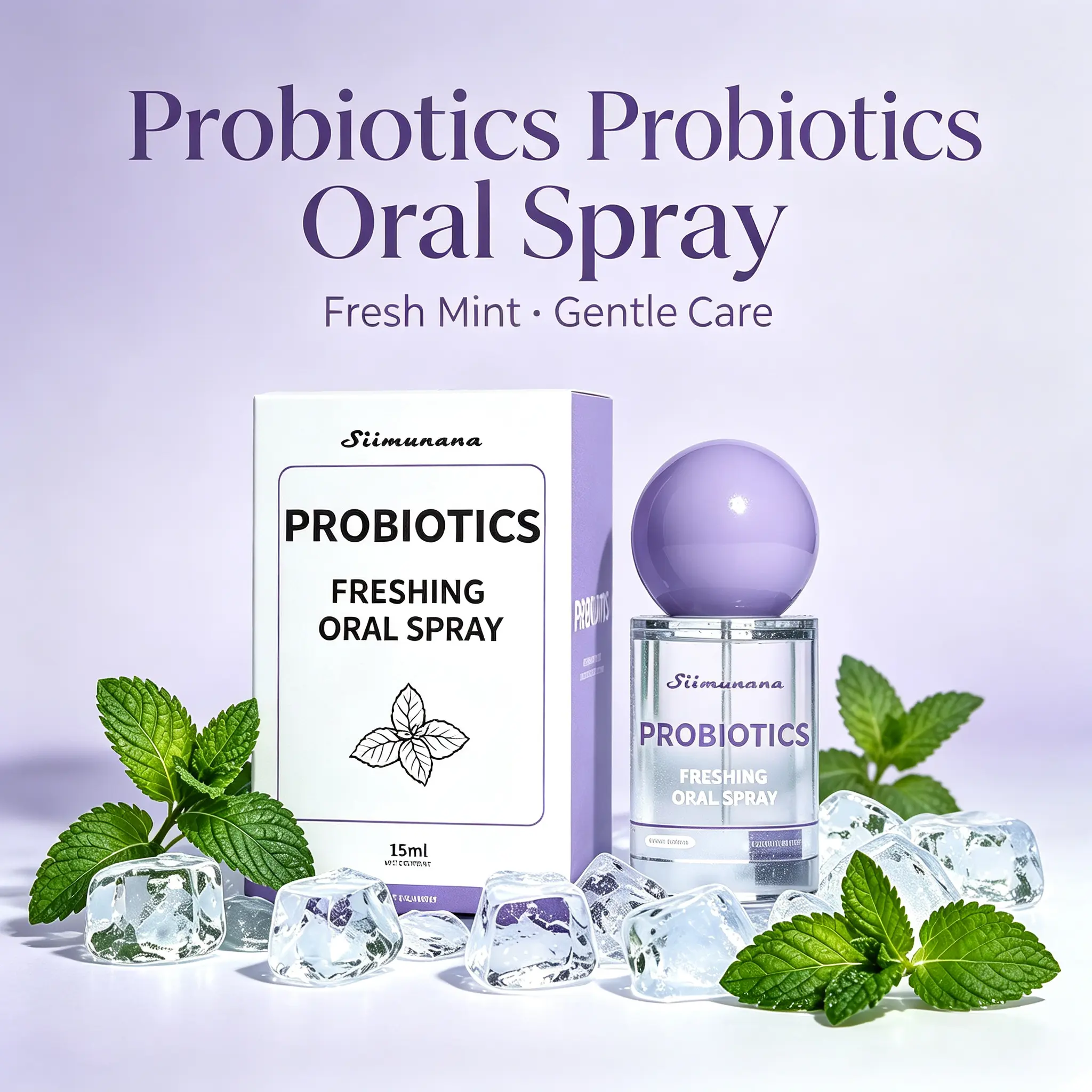 Portable 15ml Probiotic Oral Spray, Sugar-Free Long-Lasting Breath Freshener for Oral Care