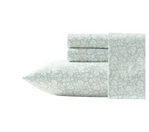 Laura Ashley Heirloom Ditzy Moss Green Queen Sheet Set