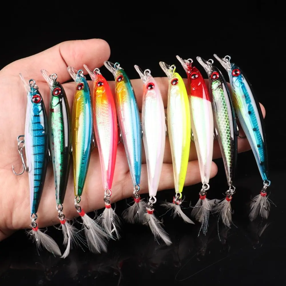 Artificial Fishing Lure, 10pcs Topwater Lures, Fishing Accessories, Fishing Tackle for Outdoor Fishing, Fishing Supplies, Simulation Fishing Lure