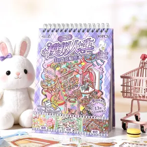 40 Sheets Simulation Life 3D Scene Stickers Book, Cross-Border Cartoon Decals, Creative Playbook, Ideal Gift for Kids