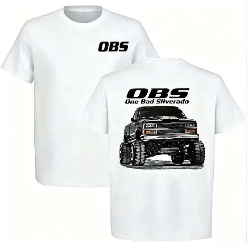 [100% Cotton] Chevrolet OBS Silverado "One Bad Silverado" Lifted Truck Graphic T-Shirt graphic tee