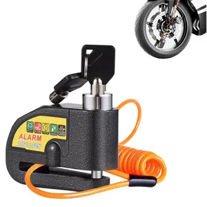 Motorcycle Bicycle Lock with Alarm, Bicycle Disc Brake Alarm Lock, Aluminum Alloy Anti-Theft Reminder, Security Protection Accessories for Bikes and Motorcycles, Features 110dB High-Volume Alarm, Easy Installation